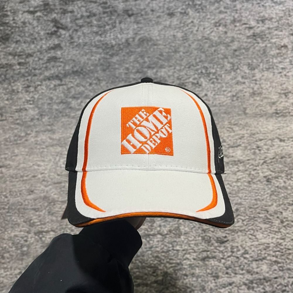 NEW The Home Depot Winner's Circle Hat NASCAR Racing White Orange Adjustable Cap